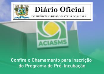 CHAMAMENTO DO PROGRAMA DE PRÉ-INCUBAÇÃO